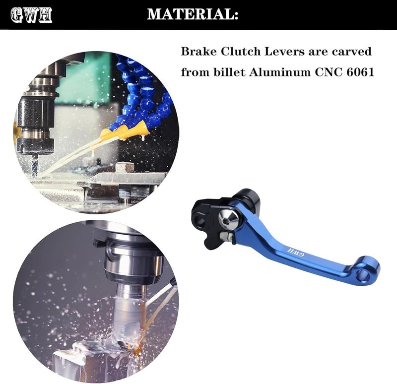 GWH CNC Motorcycle Foldable Brake Clutch Lever Handle for YZ125 YZ250 01-07 YZ250F 01-06 YZ426F YZ450F 01-07 RMZ250 05-06 KX125 06-08 KX250 05-08 KX250F 05-12 KX450F 06-12 Dirt Pit Bike - Image 5